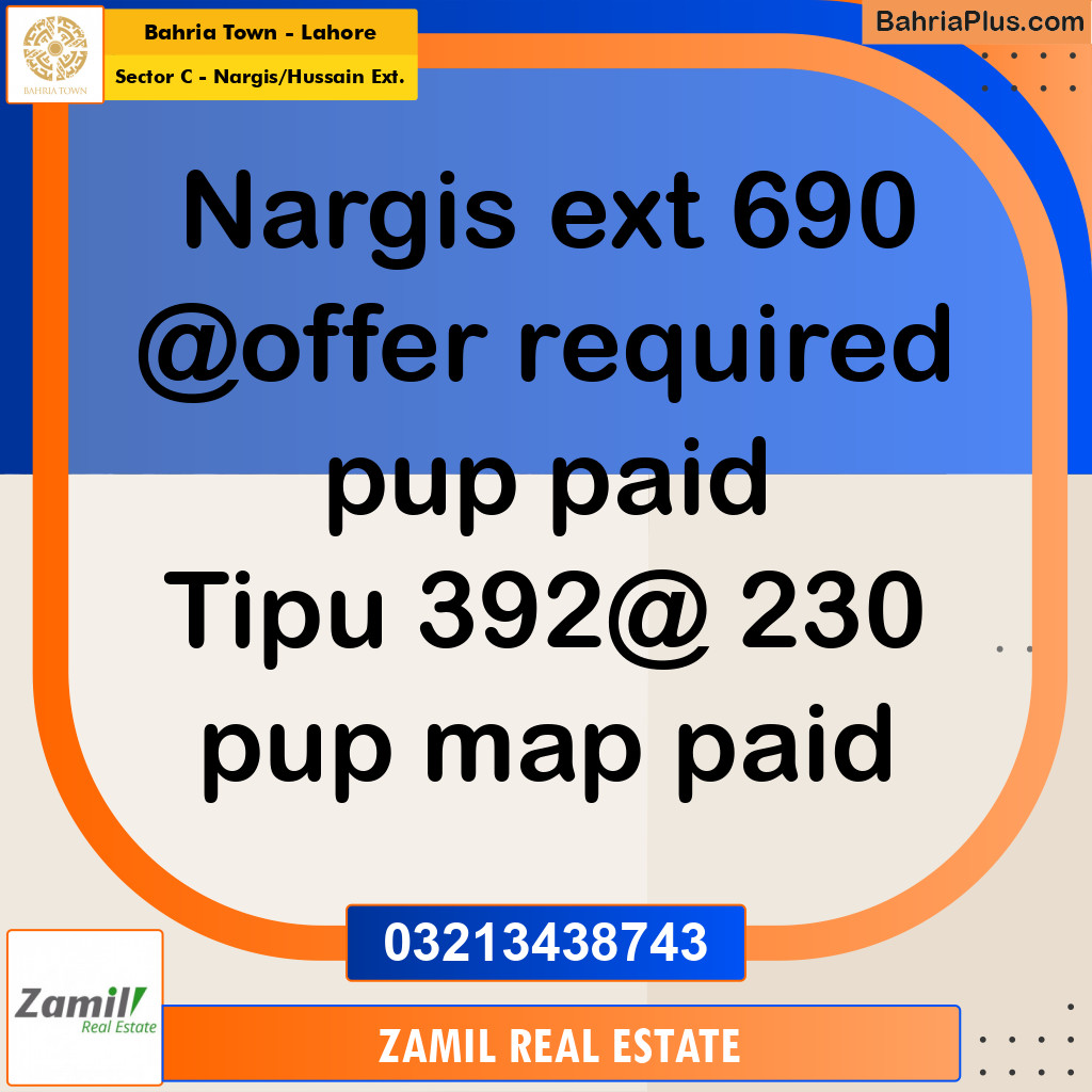 10 Marla Residential Plot for Sale in Sector C - Nargis/Hussain Ext. -  Bahria Town, Lahore - (BP-273678)