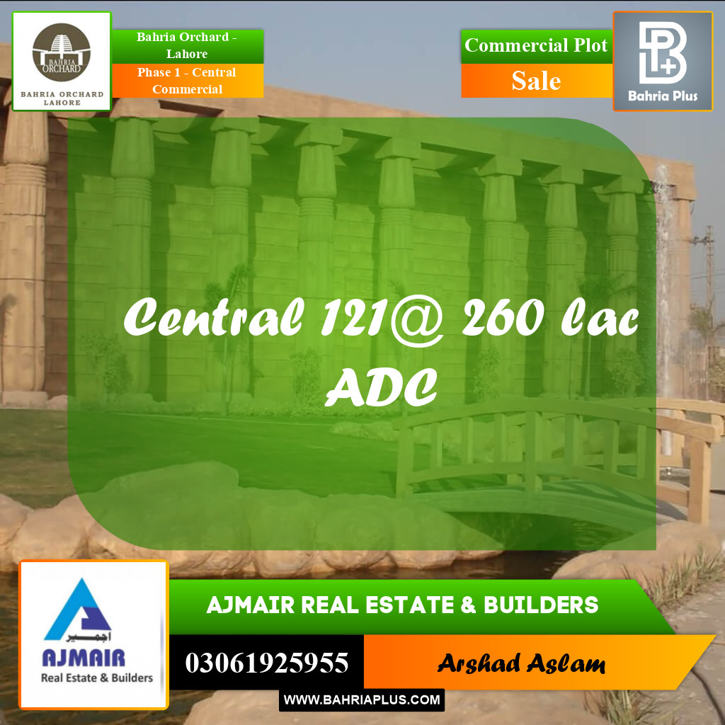 Commercial Plot for Sale in Phase 1 - Central Commercial -  Bahria Orchard, Lahore - (BP-273685)