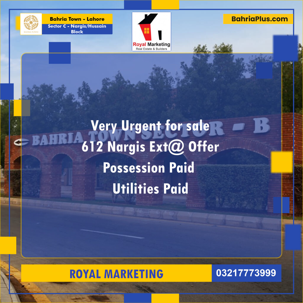 5 Marla Residential Plot for Sale in Sector C - Nargis/Hussain Block -  Bahria Town, Lahore - (BP-273696)