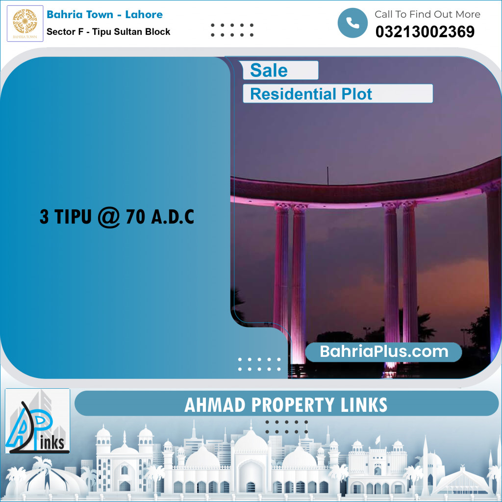5 Marla Residential Plot for Sale in Sector F - Tipu Sultan Block -  Bahria Town, Lahore - (BP-273713)