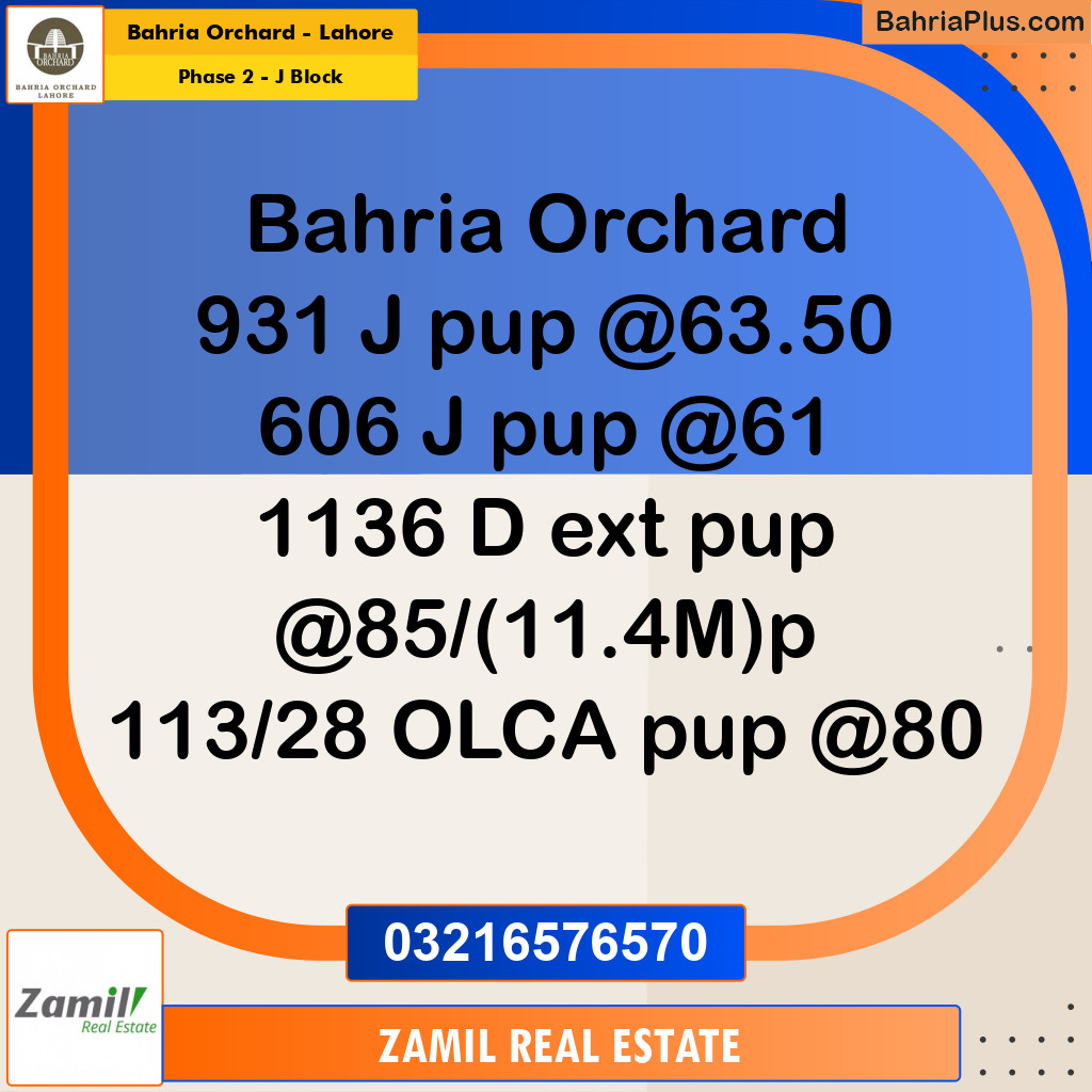 8 Marla Residential Plot for Sale in Phase 2 - J Block -  Bahria Orchard, Lahore - (BP-273763)