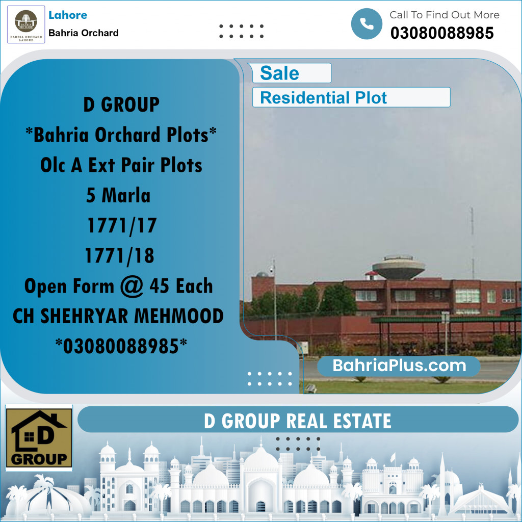 Residential Plot for Sale in Bahria Orchard, Lahore - (BP-273792)