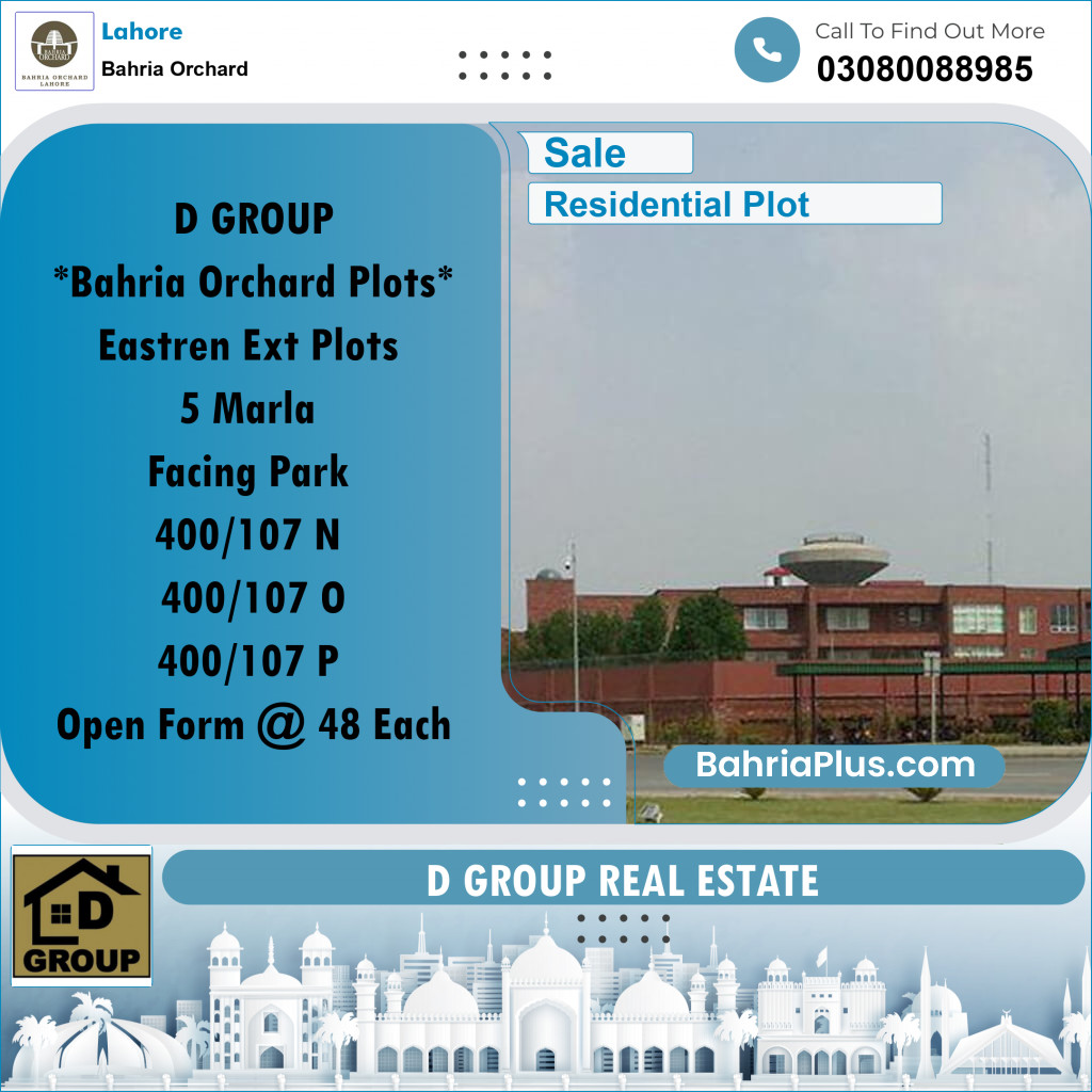 Residential Plot for Sale in Bahria Orchard, Lahore - (BP-273801)