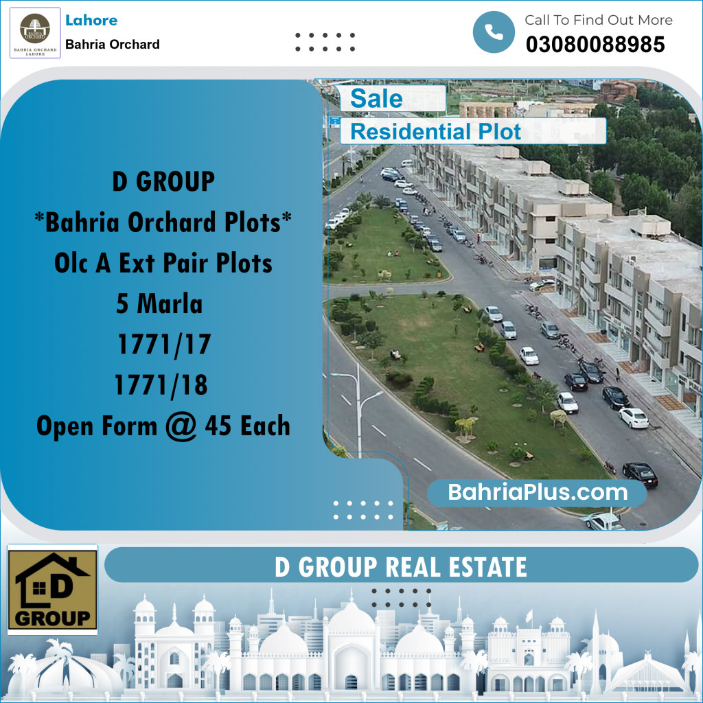 Residential Plot for Sale in Bahria Orchard, Lahore - (BP-273803)