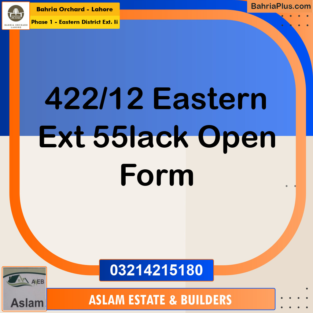 5 Marla Residential Plot for Sale in Phase 1 - Eastern District Ext. II -  Bahria Orchard, Lahore - (BP-273832)