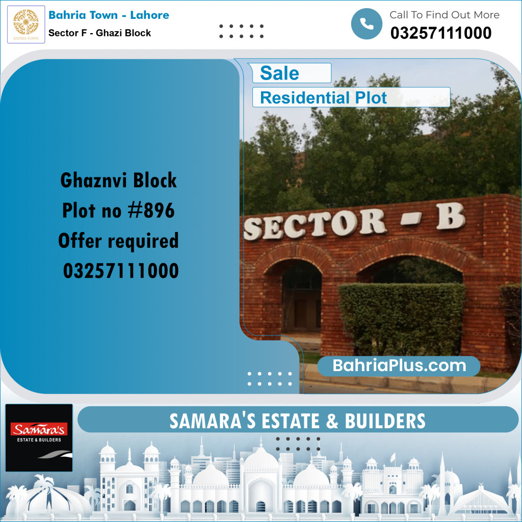 10 Marla Residential Plot for Sale in Sector F - Ghazi Block -  Bahria Town, Lahore - (BP-273873)