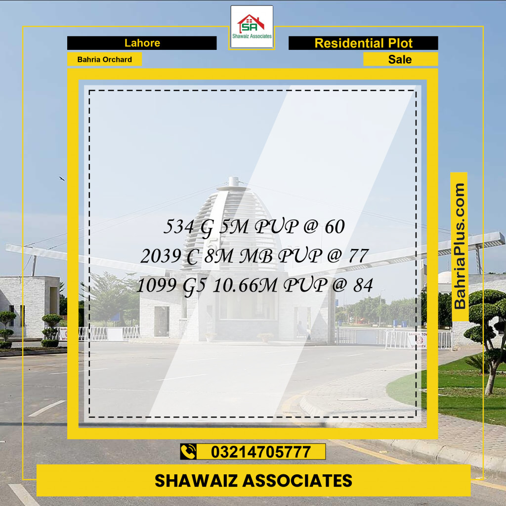 Residential Plot for Sale in Bahria Orchard, Lahore - (BP-273917)