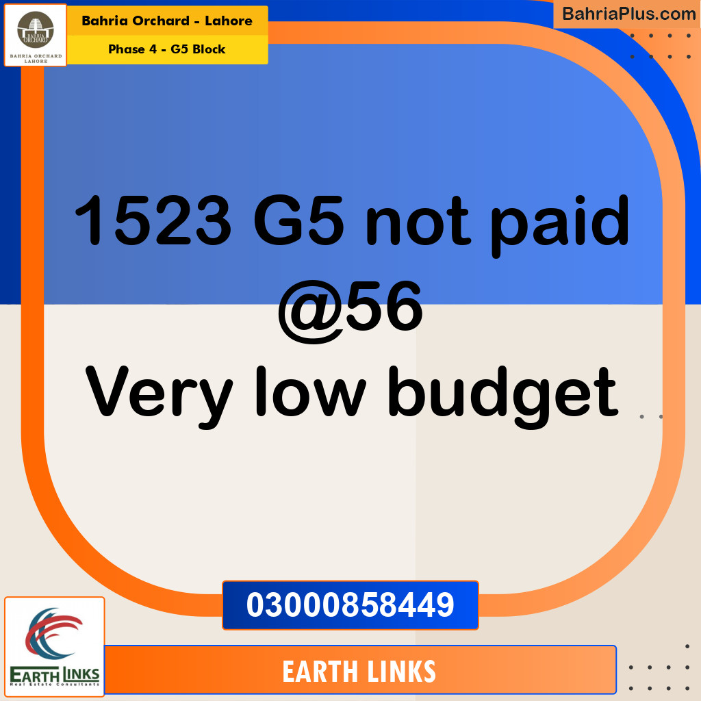 10 Marla Residential Plot for Sale in Phase 4 - G5 Block -  Bahria Orchard, Lahore - (BP-273950)