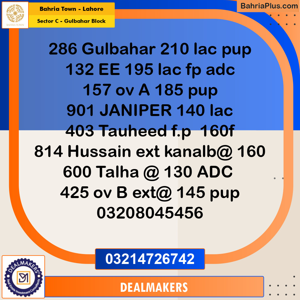 10 Marla Residential Plot for Sale in Sector C - Gulbahar Block -  Bahria Town, Lahore - (BP-273974)