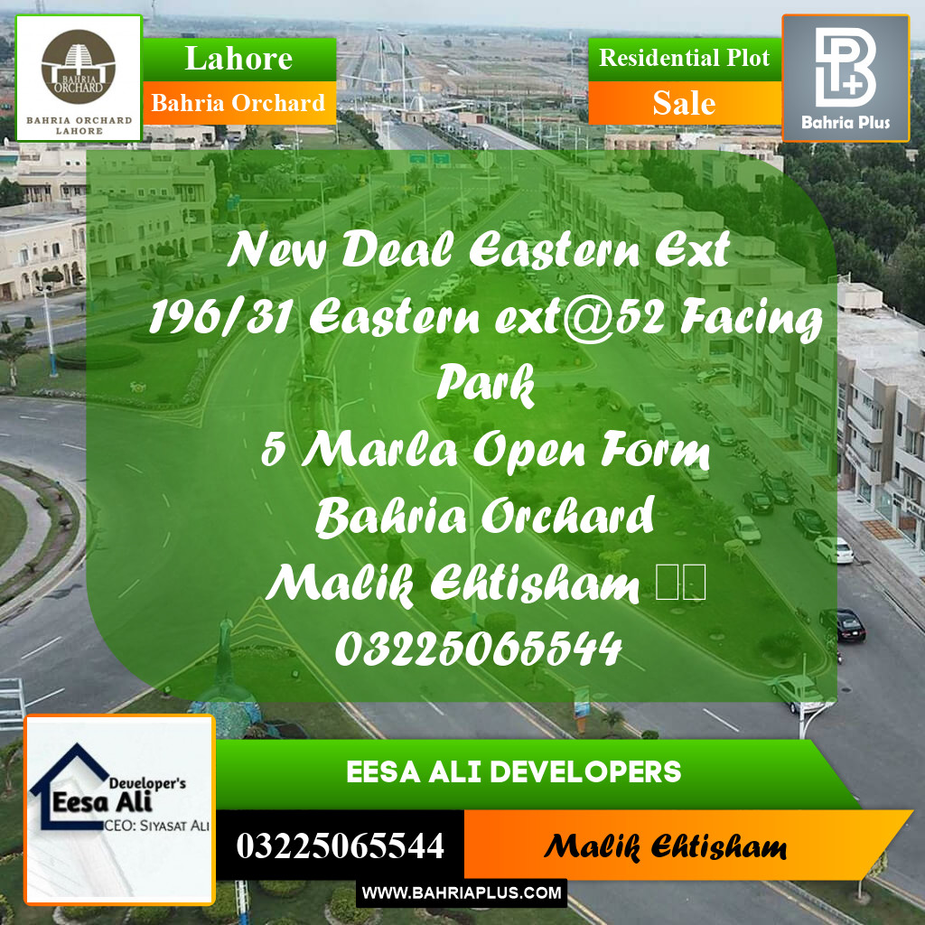 5 Marla Residential Plot for Sale in Bahria Orchard, Lahore - (BP-273976)
