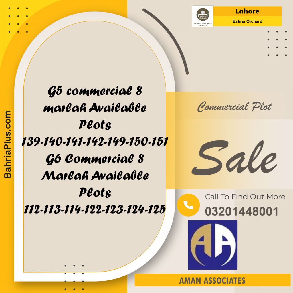 8 Marla Commercial Plot for Sale in Bahria Orchard, Lahore - (BP-273980)