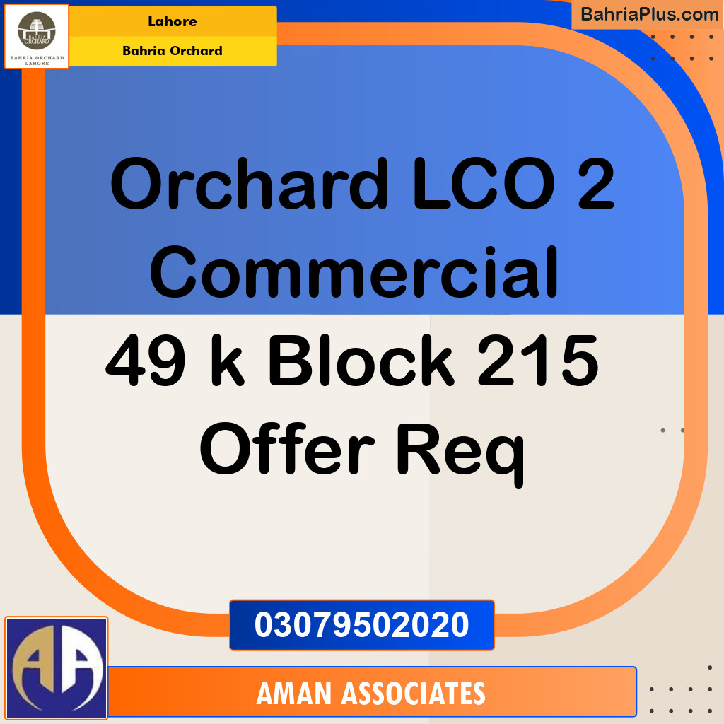 Residential Plot for Sale in Bahria Orchard, Lahore - (BP-274094)