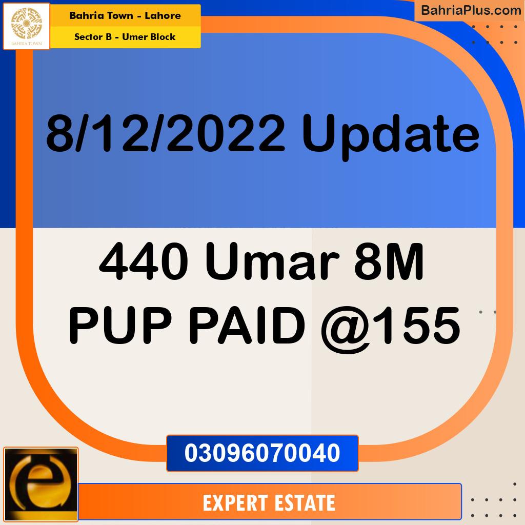 8 Marla Residential Plot for Sale in Sector B - Umer Block -  Bahria Town, Lahore - (BP-274100)