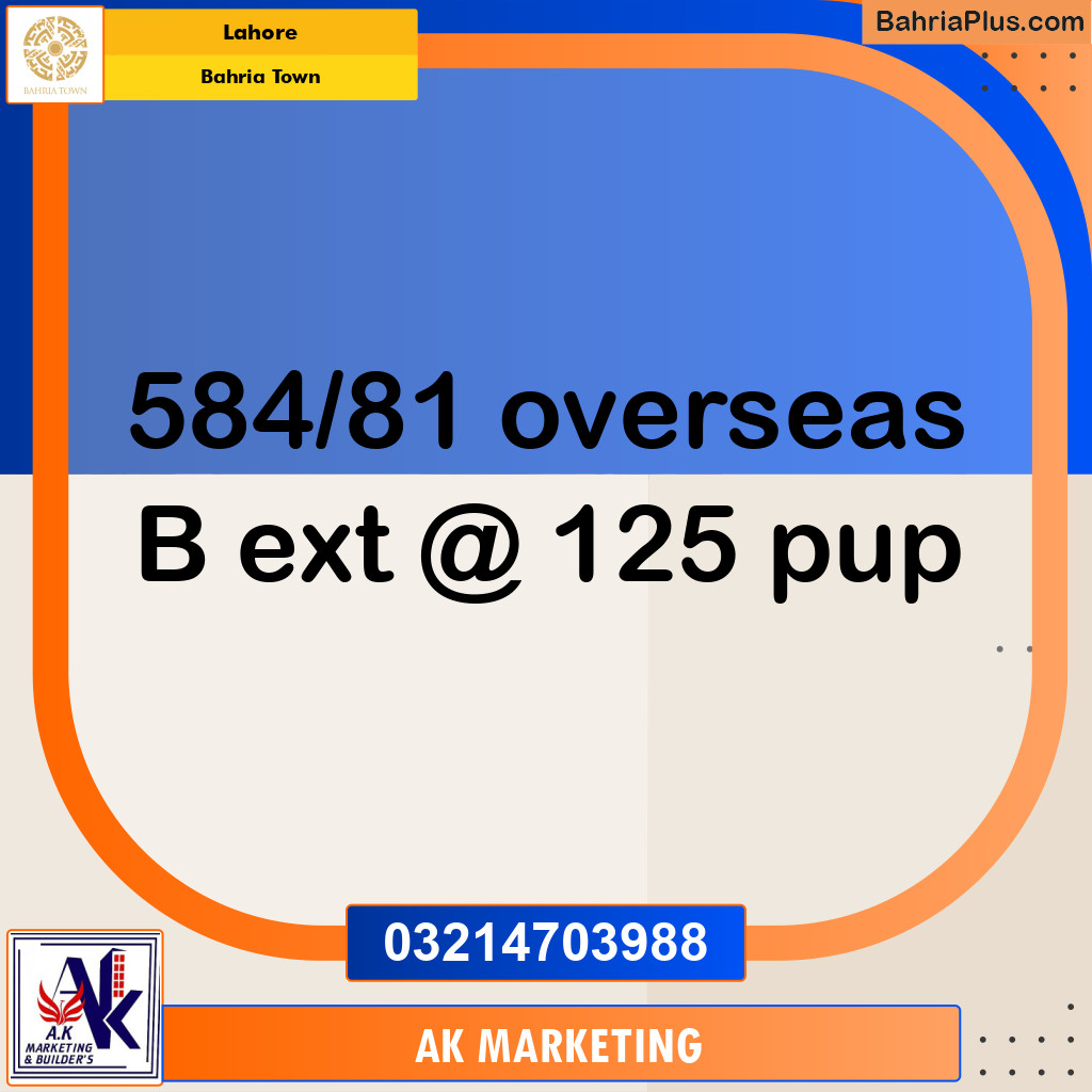 Residential Plot for Sale in Bahria Town, Lahore - (BP-274237)