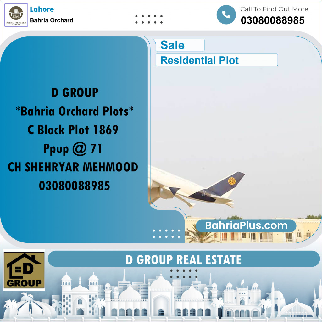 Residential Plot for Sale in Bahria Orchard, Lahore - (BP-274275)