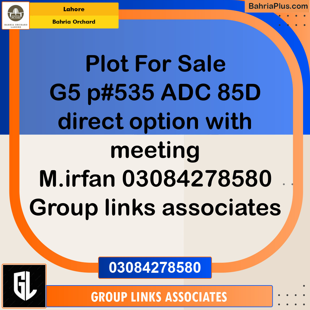 Residential Plot for Sale in Bahria Orchard, Lahore - (BP-274352)