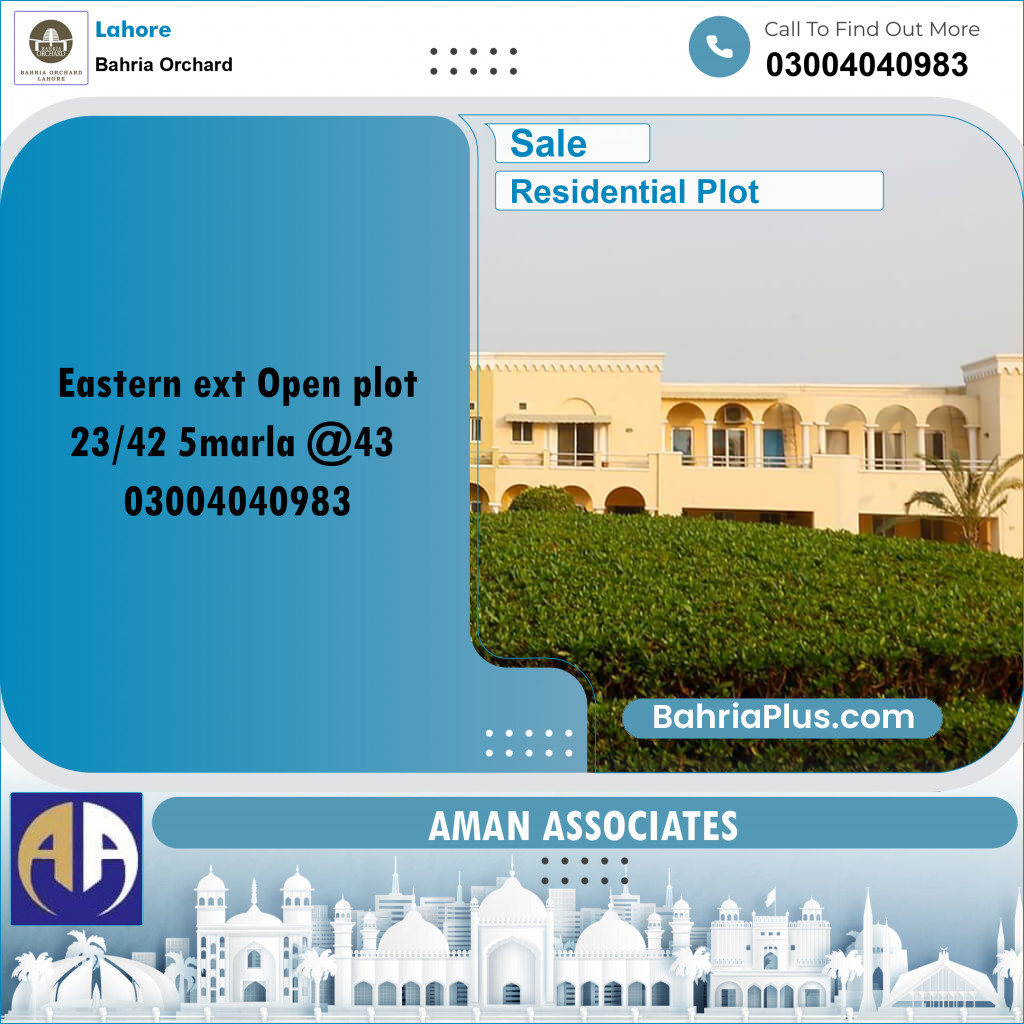 Residential Plot for Sale in Bahria Orchard, Lahore - (BP-274451)