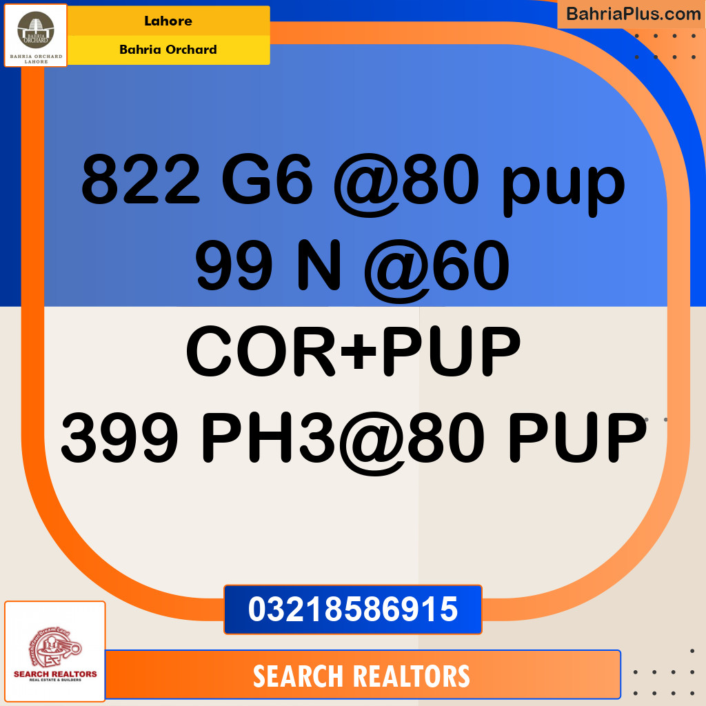 Residential Plot for Sale in Bahria Orchard, Lahore - (BP-274488)