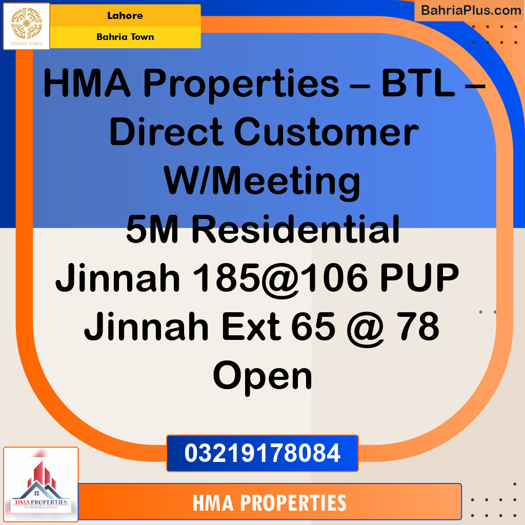 Residential Plot for Sale in Bahria Town, Lahore - (BP-274505)