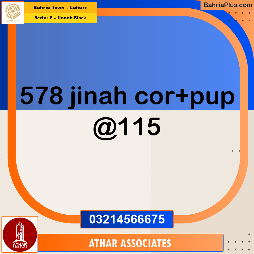 5 Marla Residential Plot for Sale in Sector E - Jinnah Block -  Bahria Town, Lahore - (BP-274525)