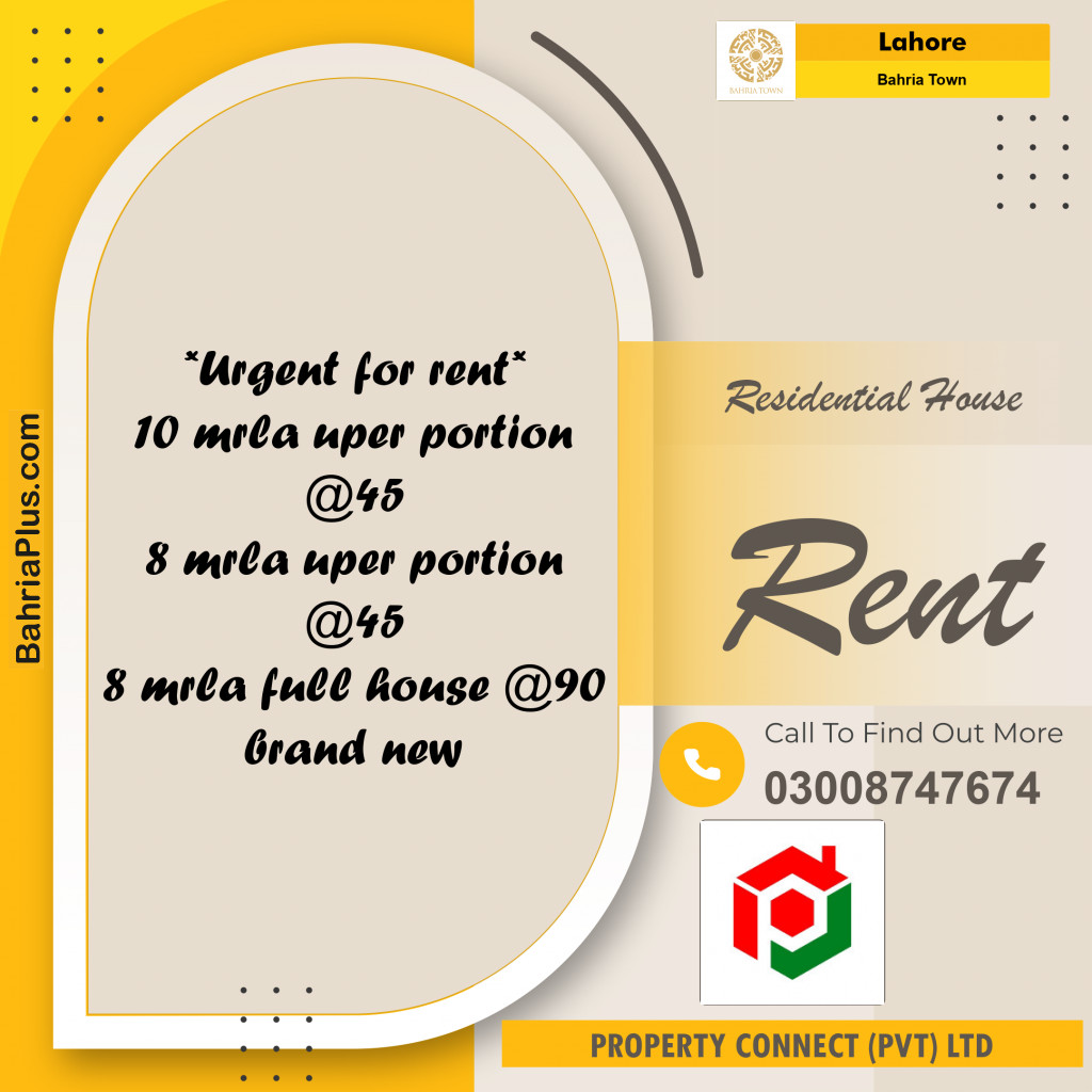 Residential House for Rent in Bahria Town, Lahore - (BP-274572)