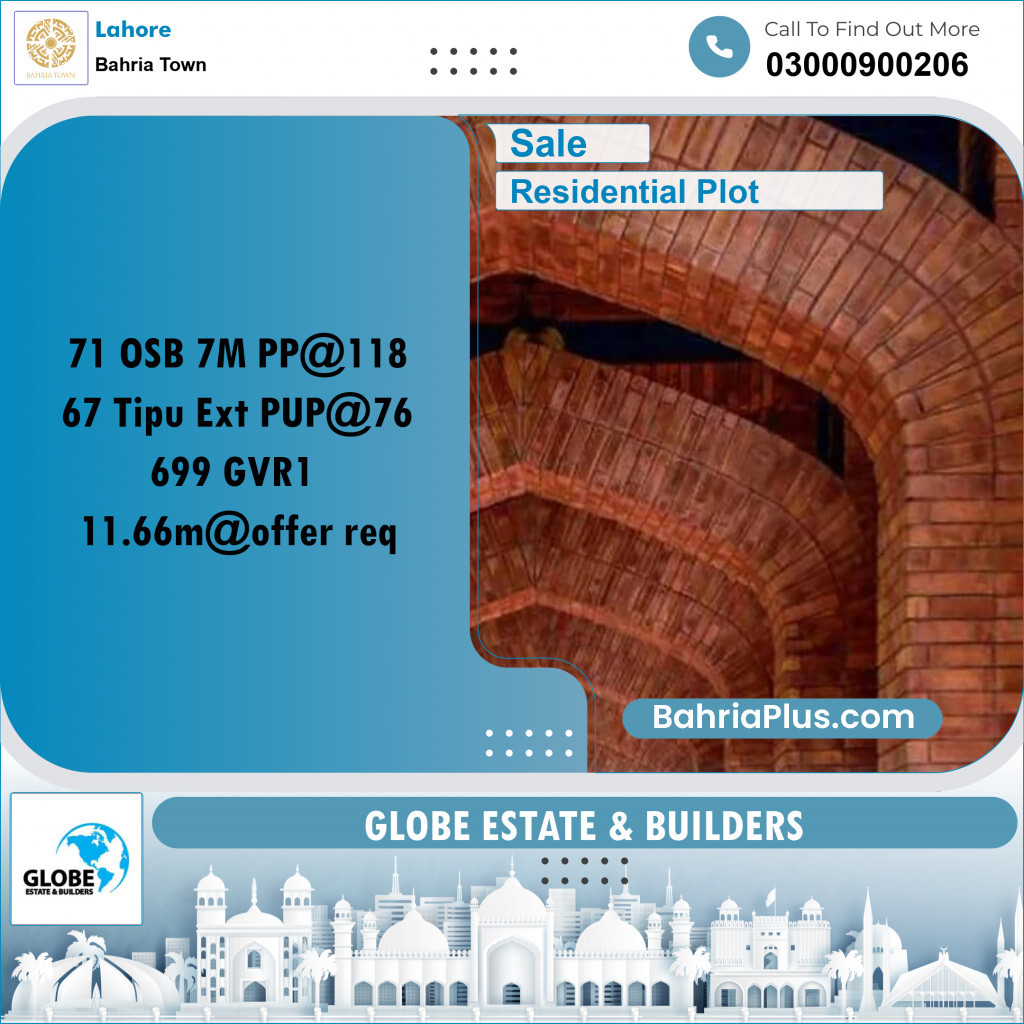 Residential Plot for Sale in Bahria Town, Lahore - (BP-274579)