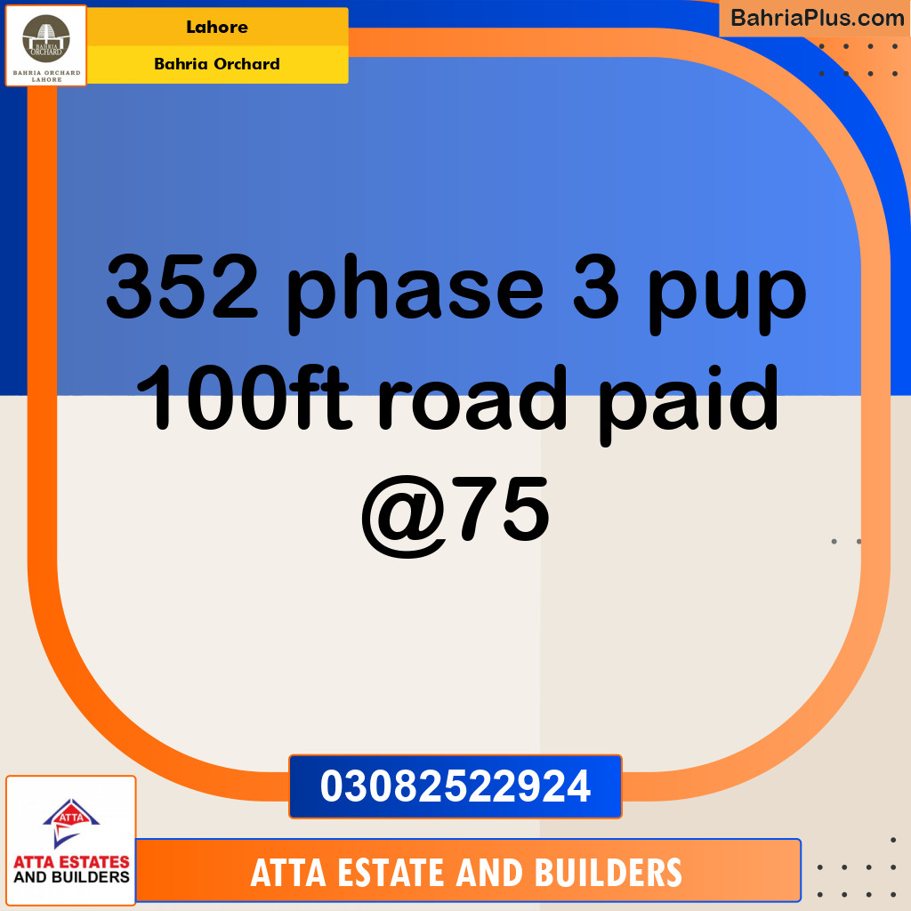 Residential Plot for Sale in Bahria Orchard, Lahore - (BP-274616)