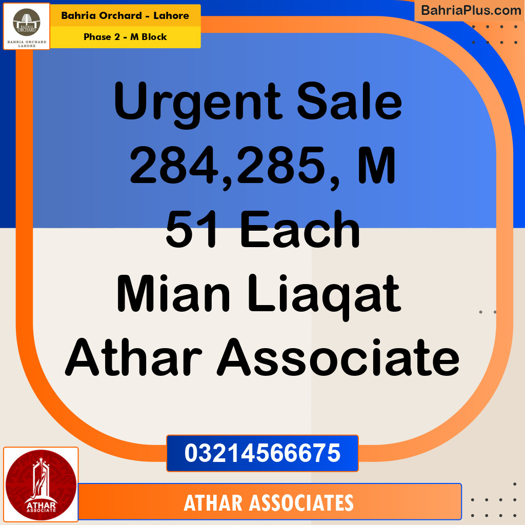 5 Marla Residential Plot for Sale in Phase 2 - M Block -  Bahria Orchard, Lahore - (BP-274623)