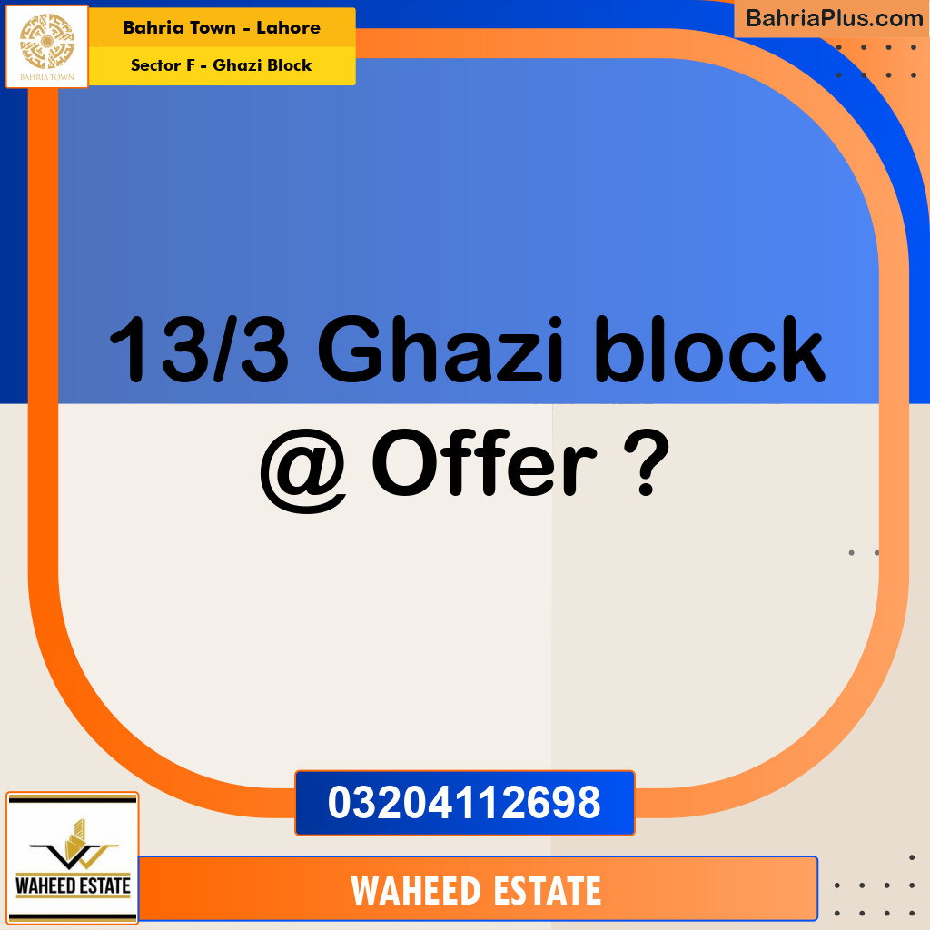 1 Kanal Residential Plot for Sale in Sector F - Ghazi Block -  Bahria Town, Lahore - (BP-274706)