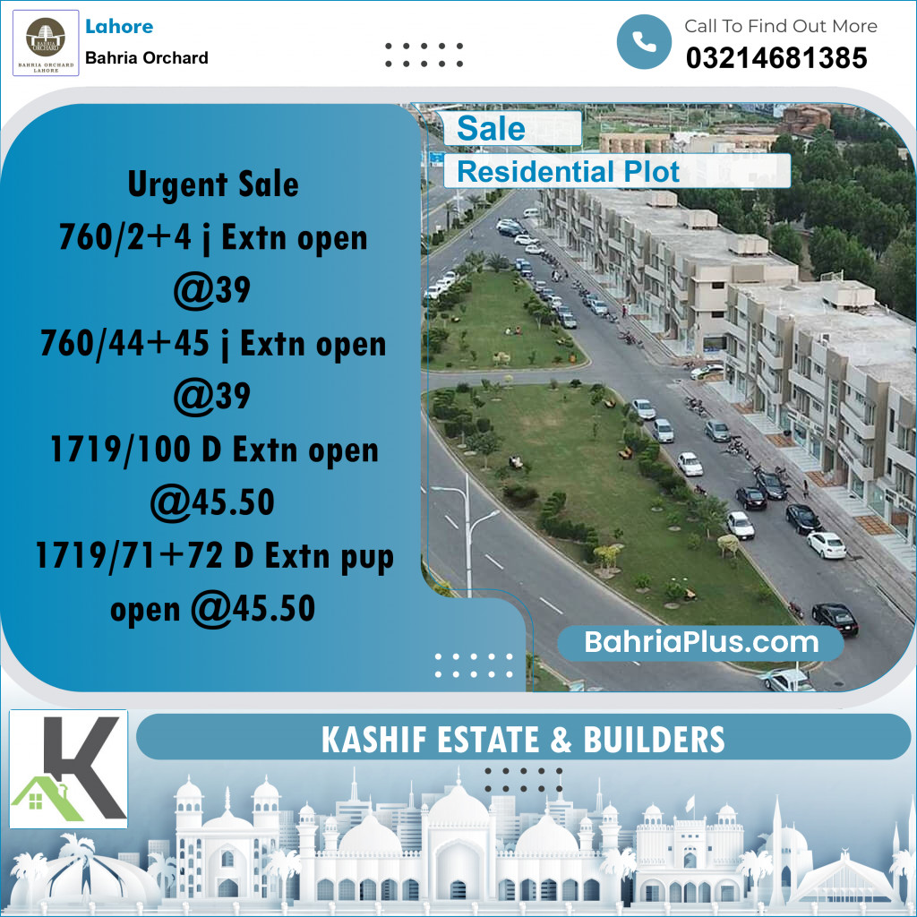 Residential Plot for Sale in Bahria Orchard, Lahore - (BP-274889)