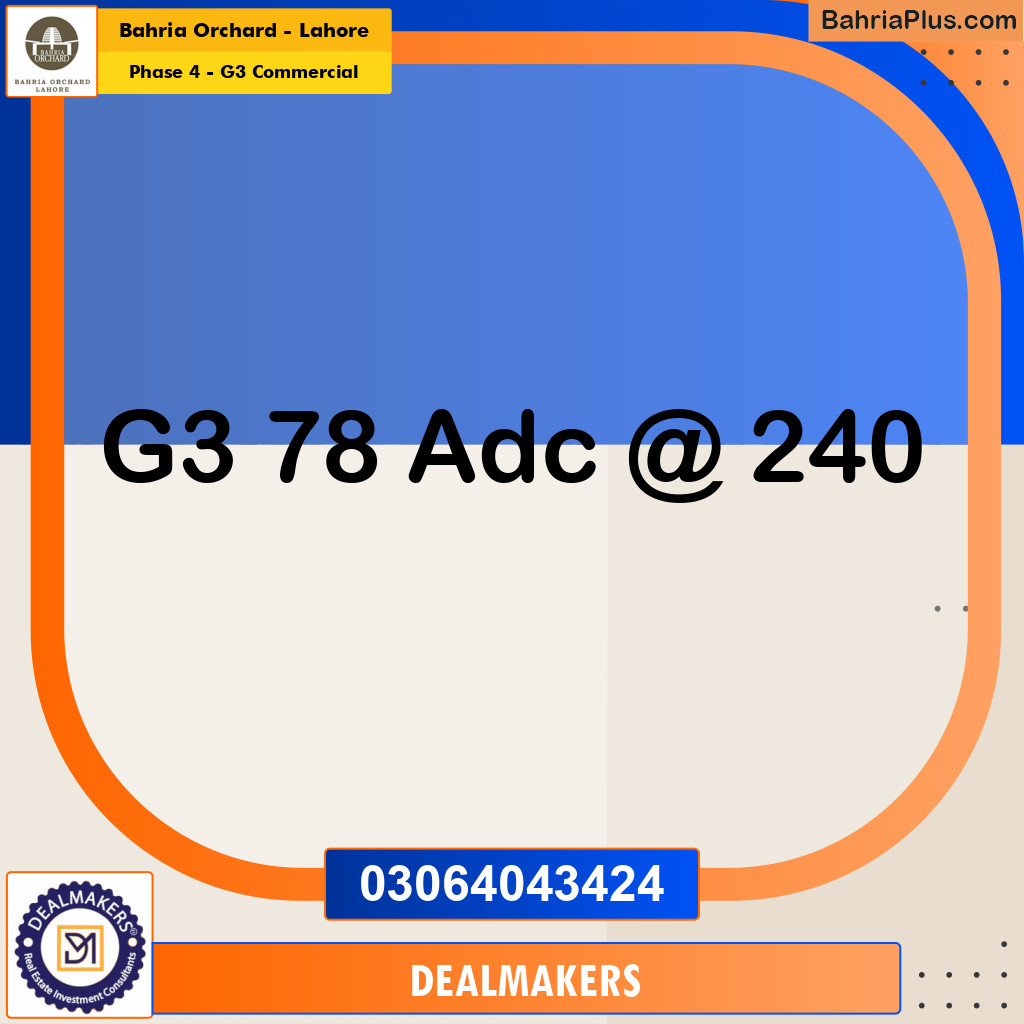 5 Marla Commercial Plot for Sale in Phase 4 - G3 Commercial -  Bahria Orchard, Lahore - (BP-274919)