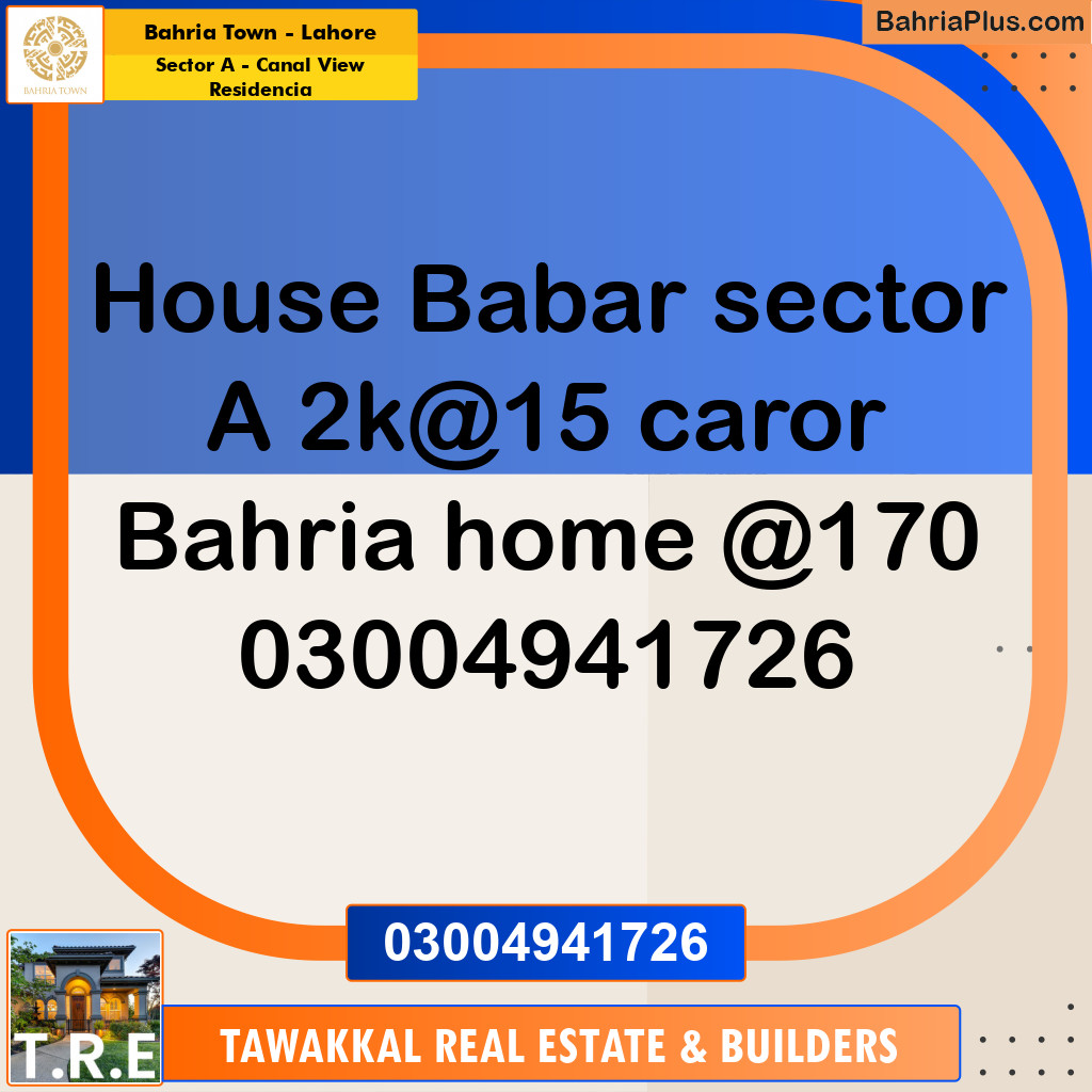 2 Kanal Residential House for Sale in Sector A - Canal View Residencia -  Bahria Town, Lahore - (BP-274924)