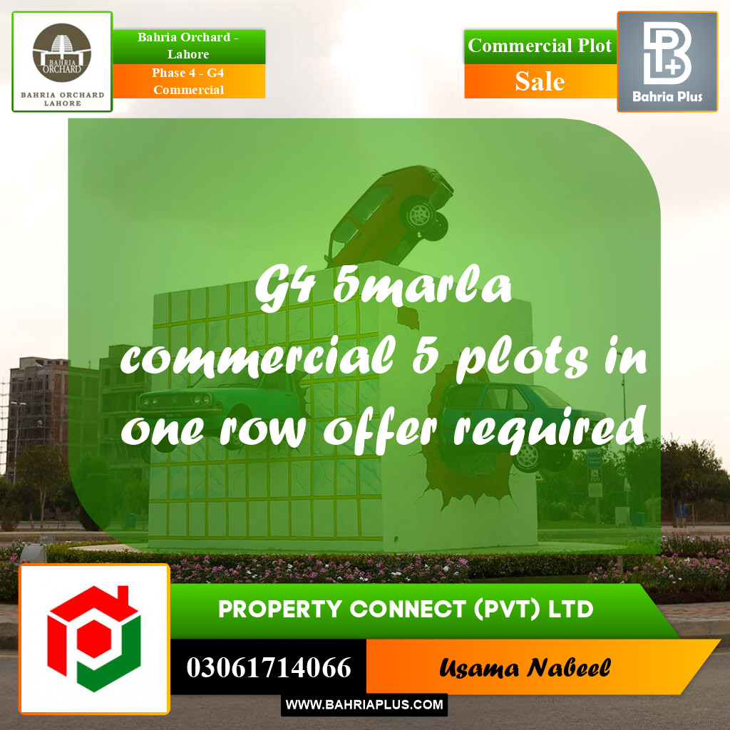 Commercial Plot for Sale in Phase 4 - G4 Commercial -  Bahria Orchard, Lahore - (BP-274981)