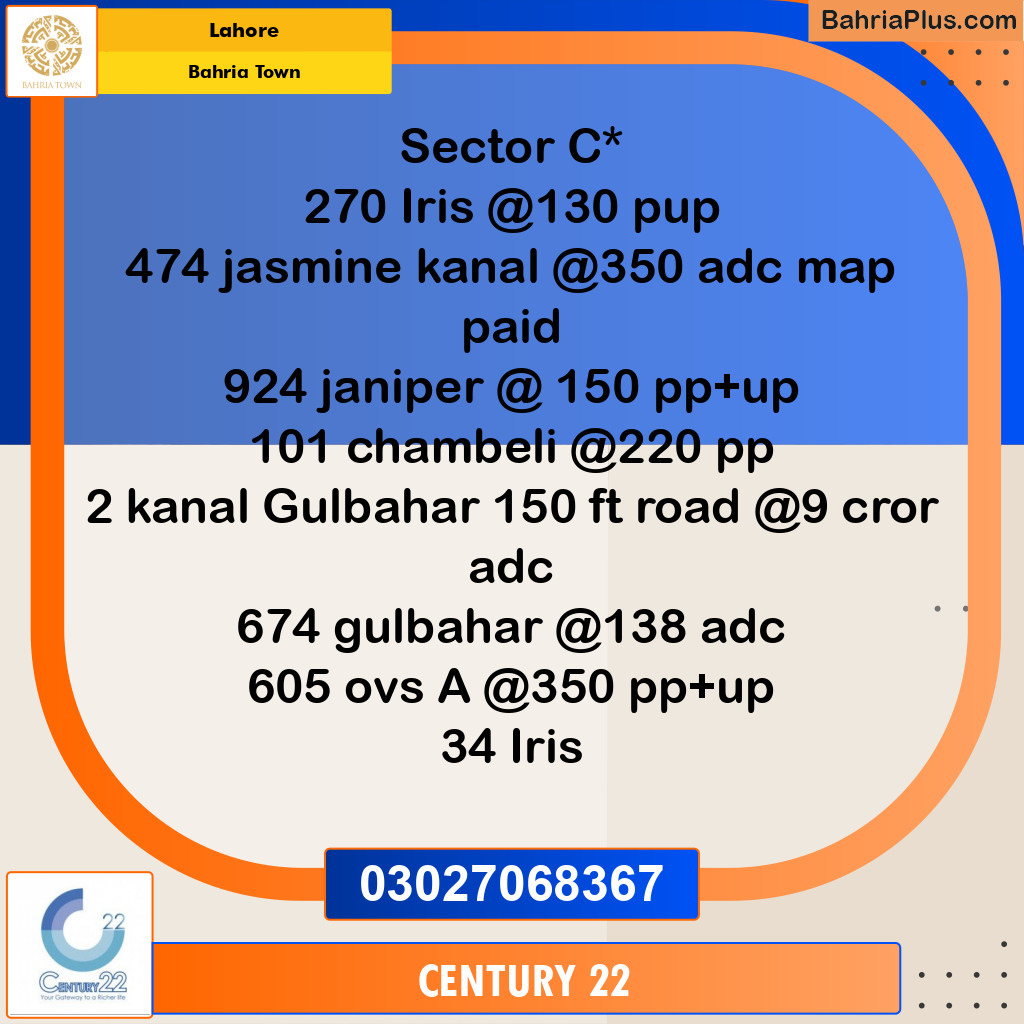 Residential Plot for Sale in Bahria Town, Lahore - (BP-274986)