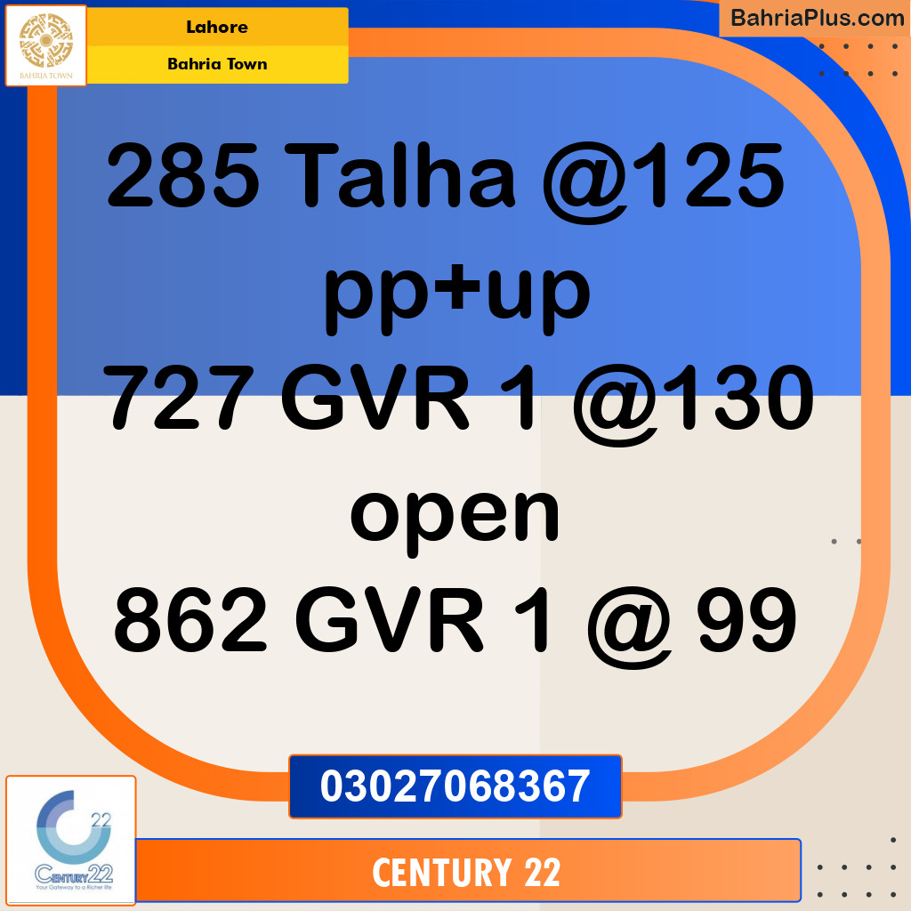 Residential Plot for Sale in Bahria Town, Lahore - (BP-274990)