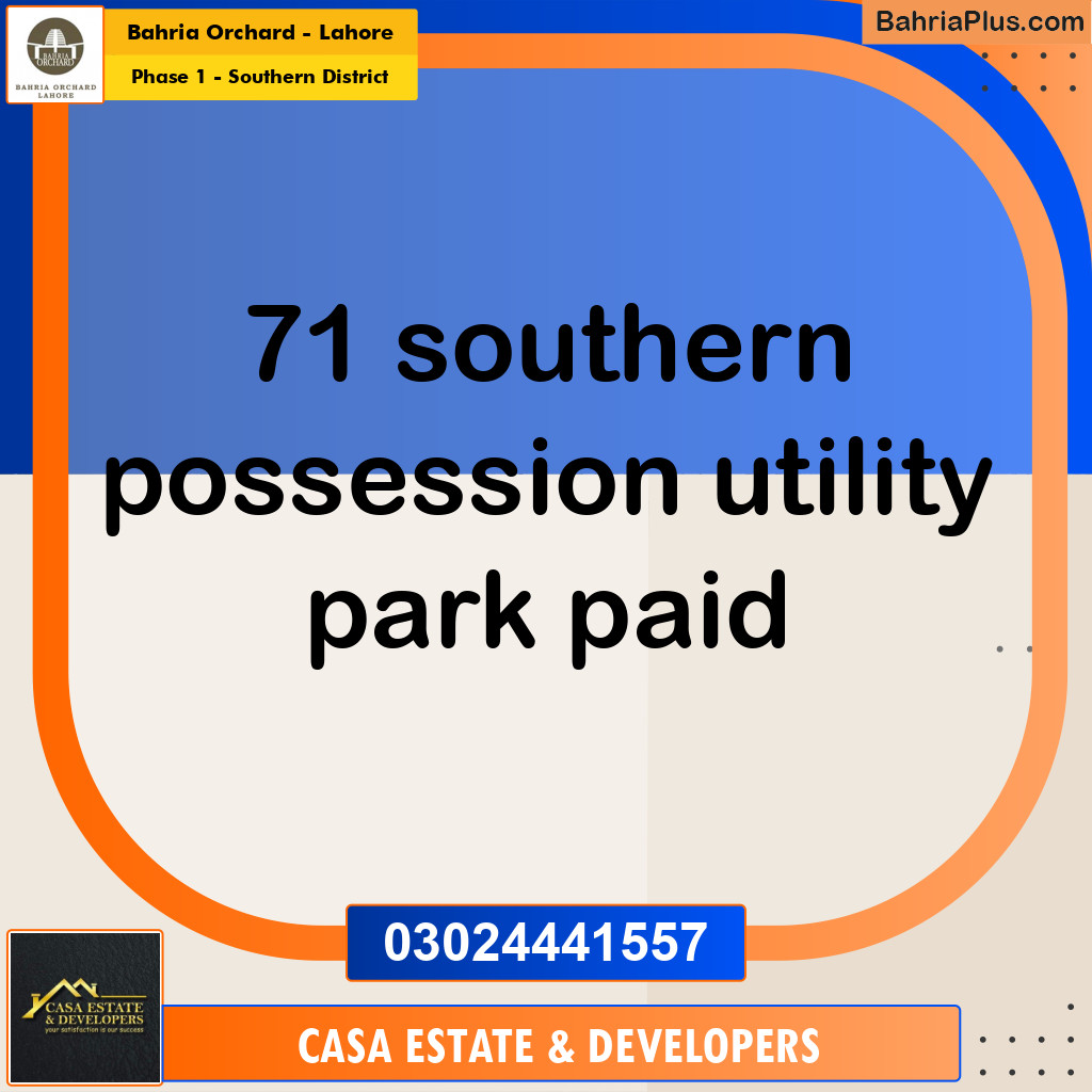 10 Marla Residential Plot for Sale in Phase 1 - Southern District -  Bahria Orchard, Lahore - (BP-274994)