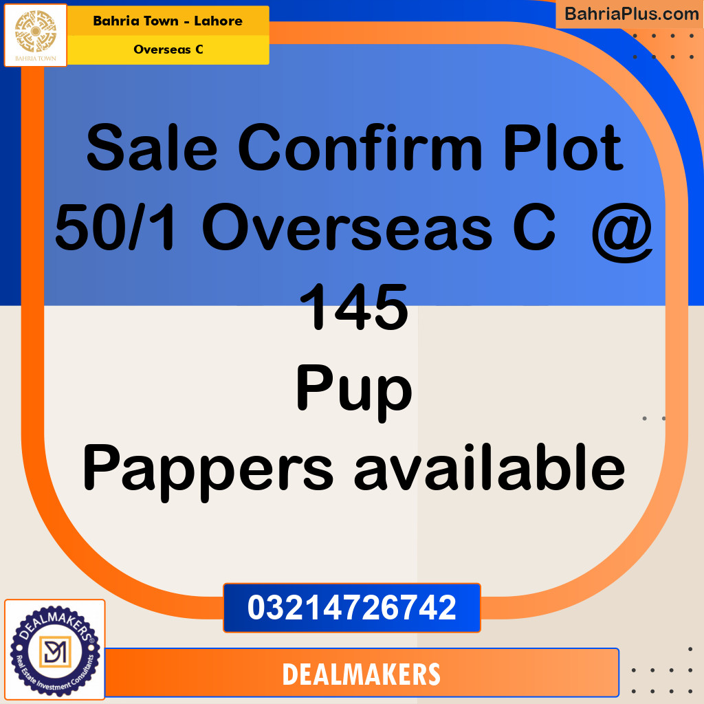Residential Plot for Sale in Overseas C -  Bahria Town, Lahore - (BP-275015)