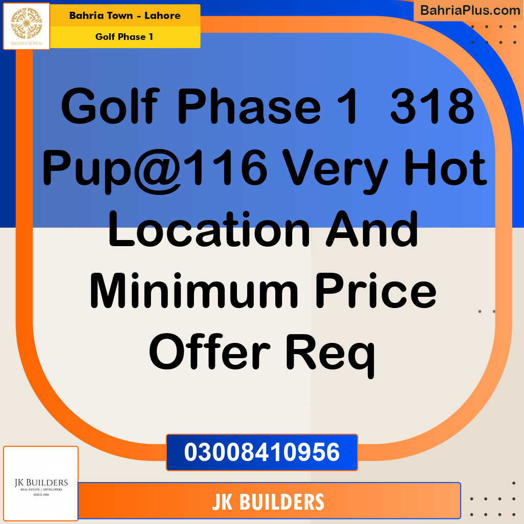 10 Marla Residential Plot for Sale in Golf Phase 1 -  Bahria Town, Lahore - (BP-275041)