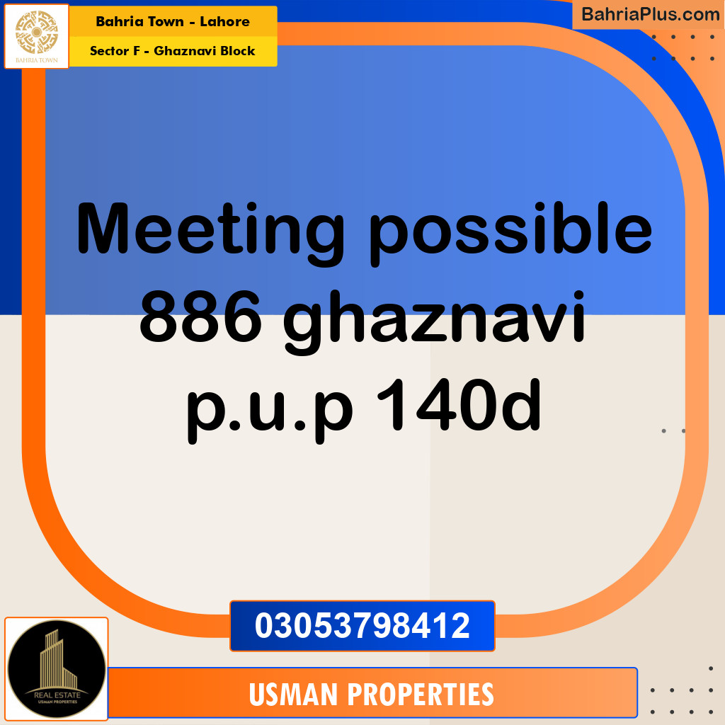 Residential Plot for Sale in Sector F - Ghaznavi Block -  Bahria Town, Lahore - (BP-275083)