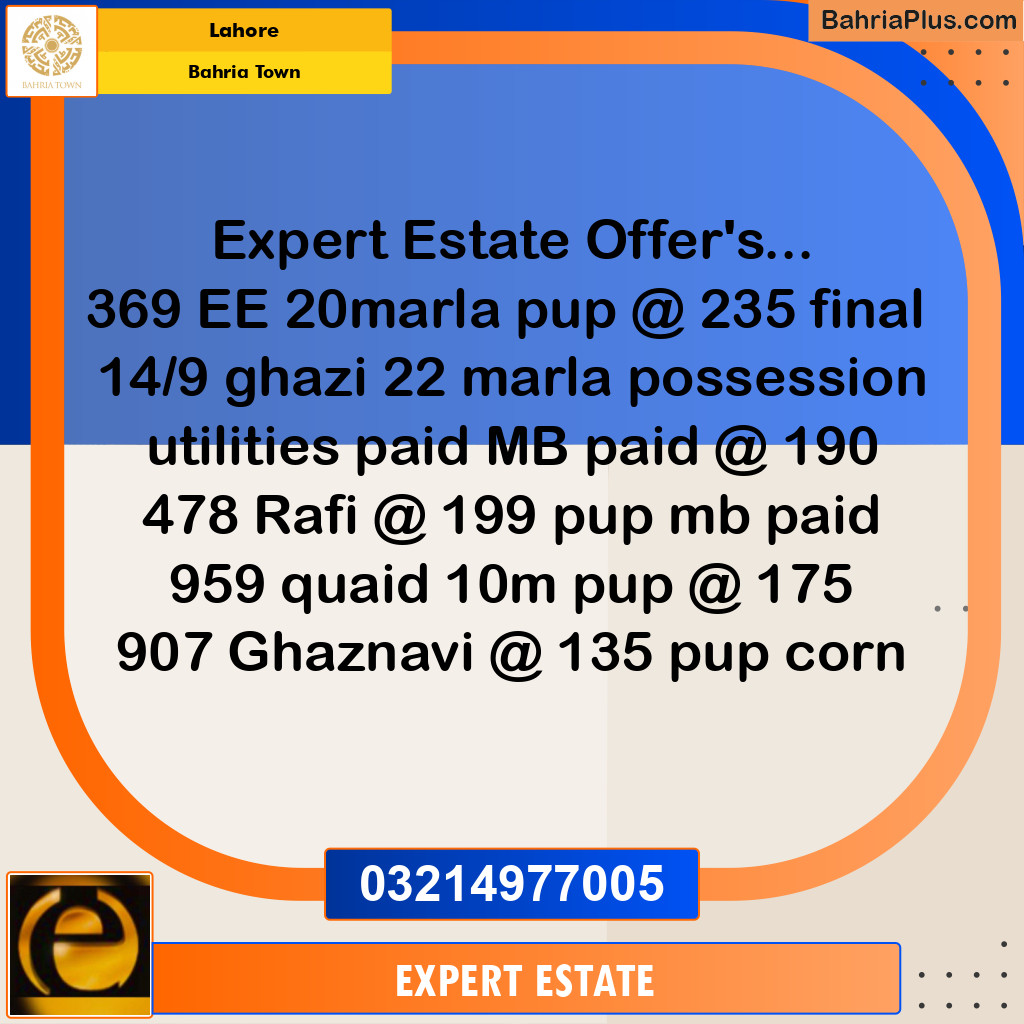 Residential Plot for Sale in Bahria Town, Lahore - (BP-275147)