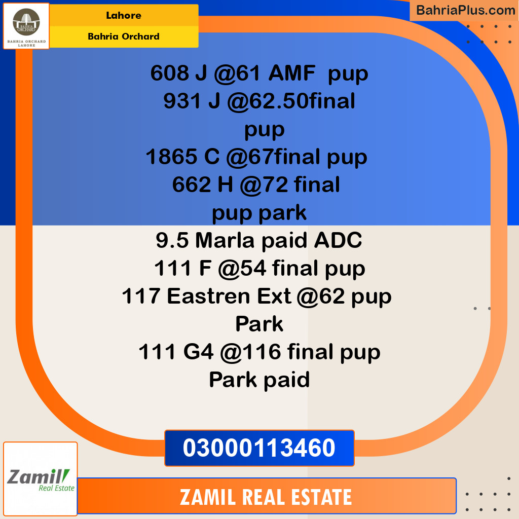 Residential Plot for Sale in Bahria Orchard, Lahore - (BP-275165)