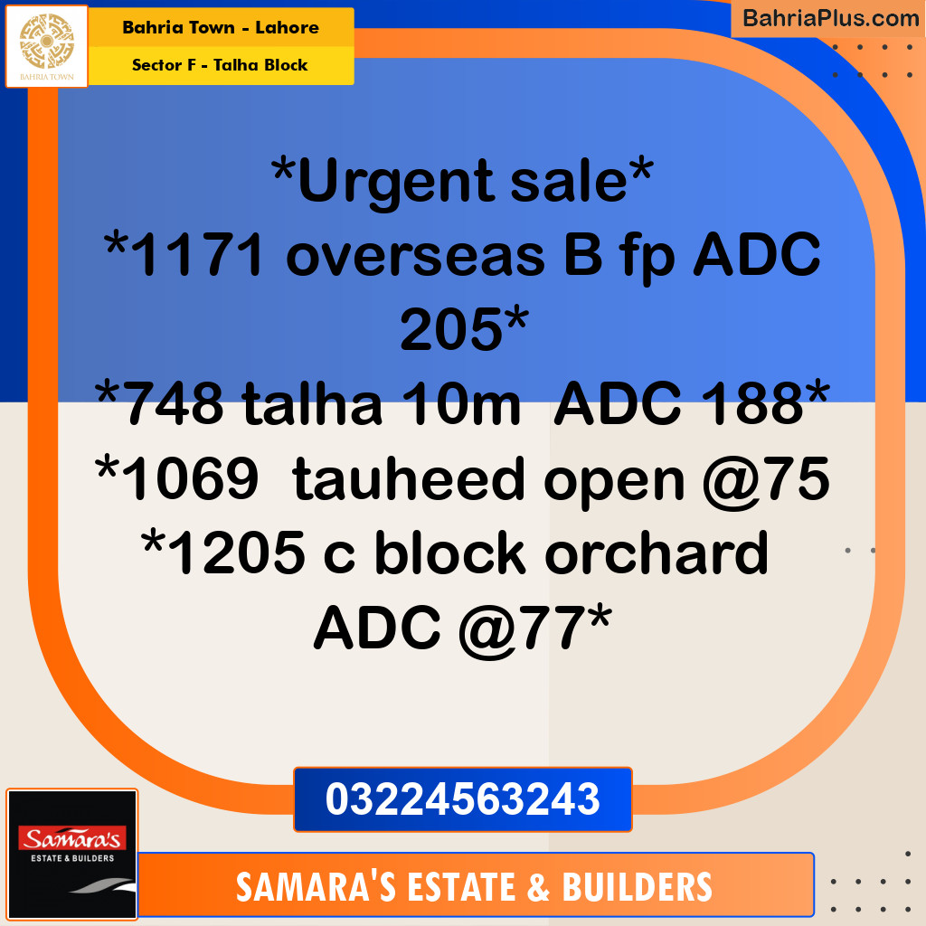 10 Marla Residential Plot for Sale in Sector F - Talha Block -  Bahria Town, Lahore - (BP-275175)