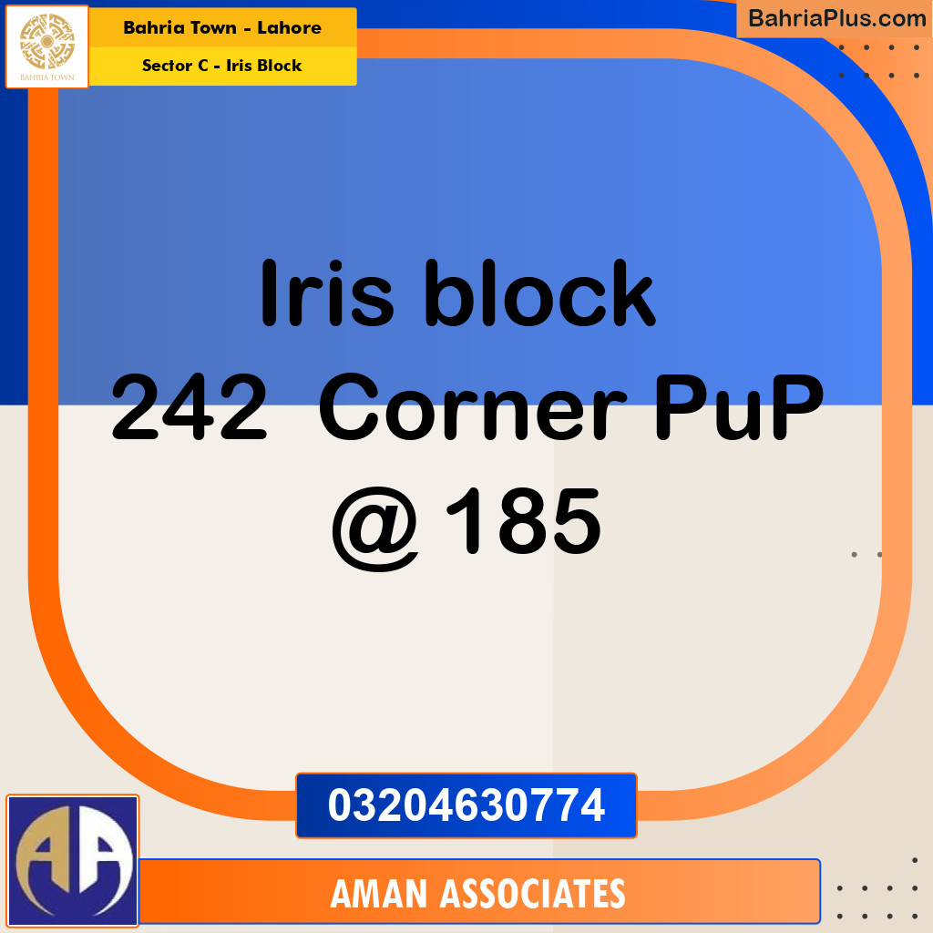 10 Marla Residential Plot for Sale in Sector C - Iris Block -  Bahria Town, Lahore - (BP-275206)