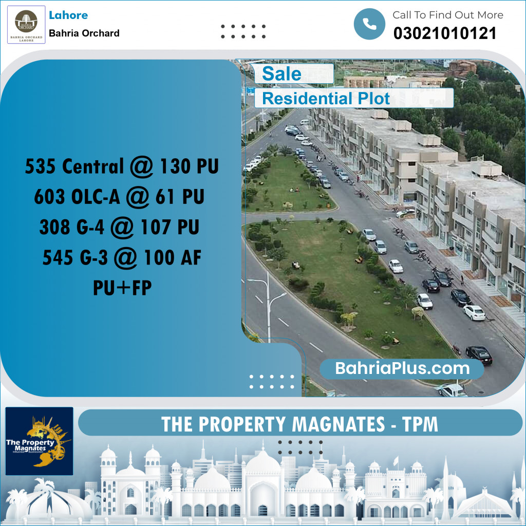 Residential Plot for Sale in Bahria Orchard, Lahore - (BP-275247)