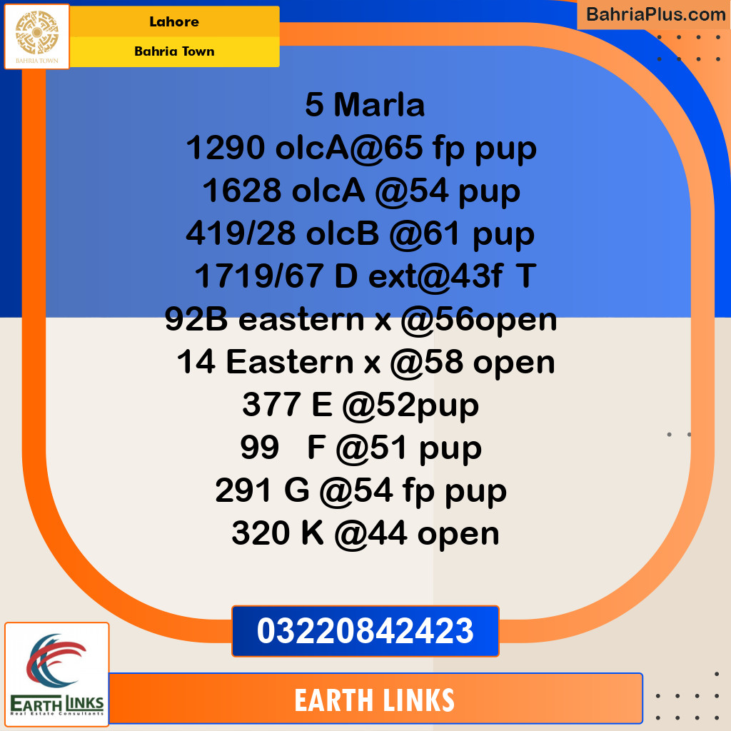 Residential Plot for Sale in Bahria Town, Lahore - (BP-275328)