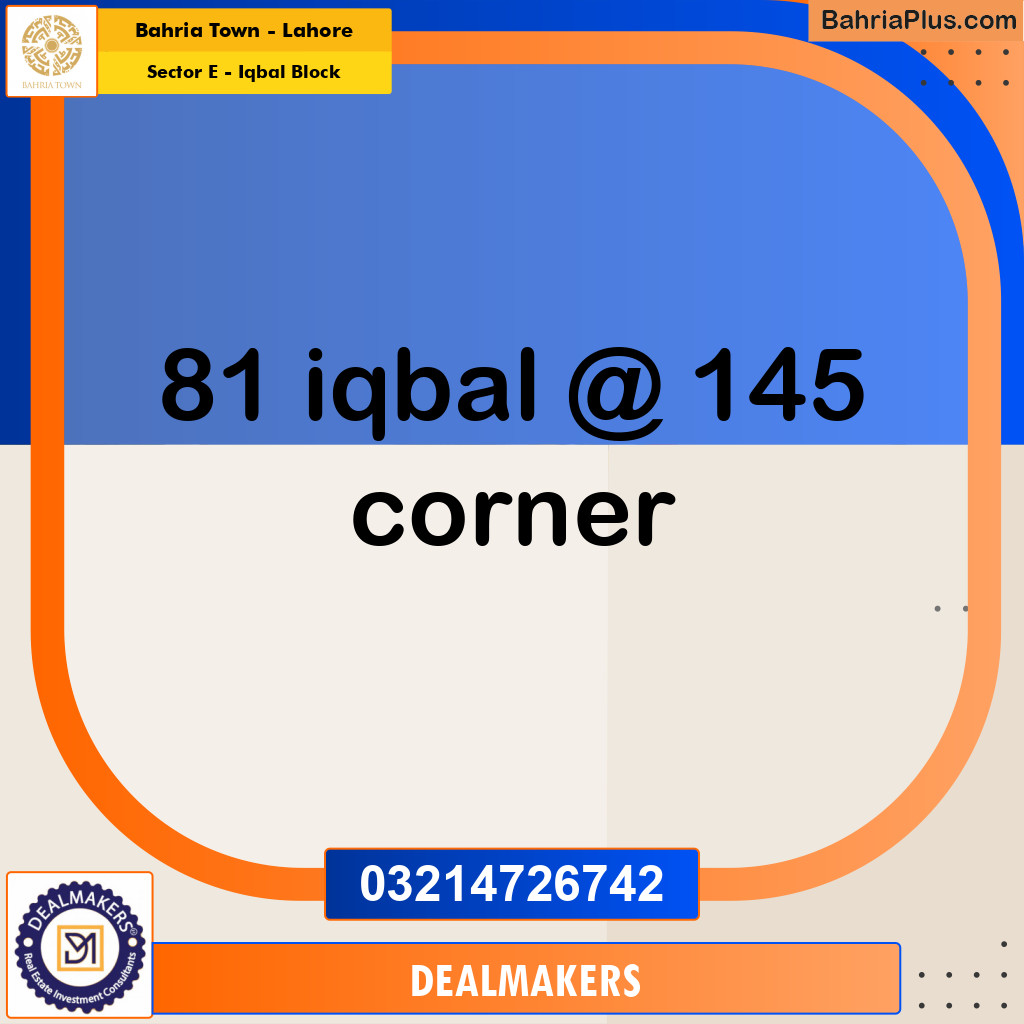10 Marla Residential Plot for Sale in Sector E - Iqbal Block -  Bahria Town, Lahore - (BP-275370)