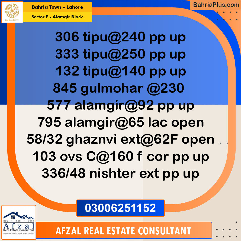 10 Marla Residential Plot for Sale in Sector F - Alamgir Block -  Bahria Town, Lahore - (BP-275371)