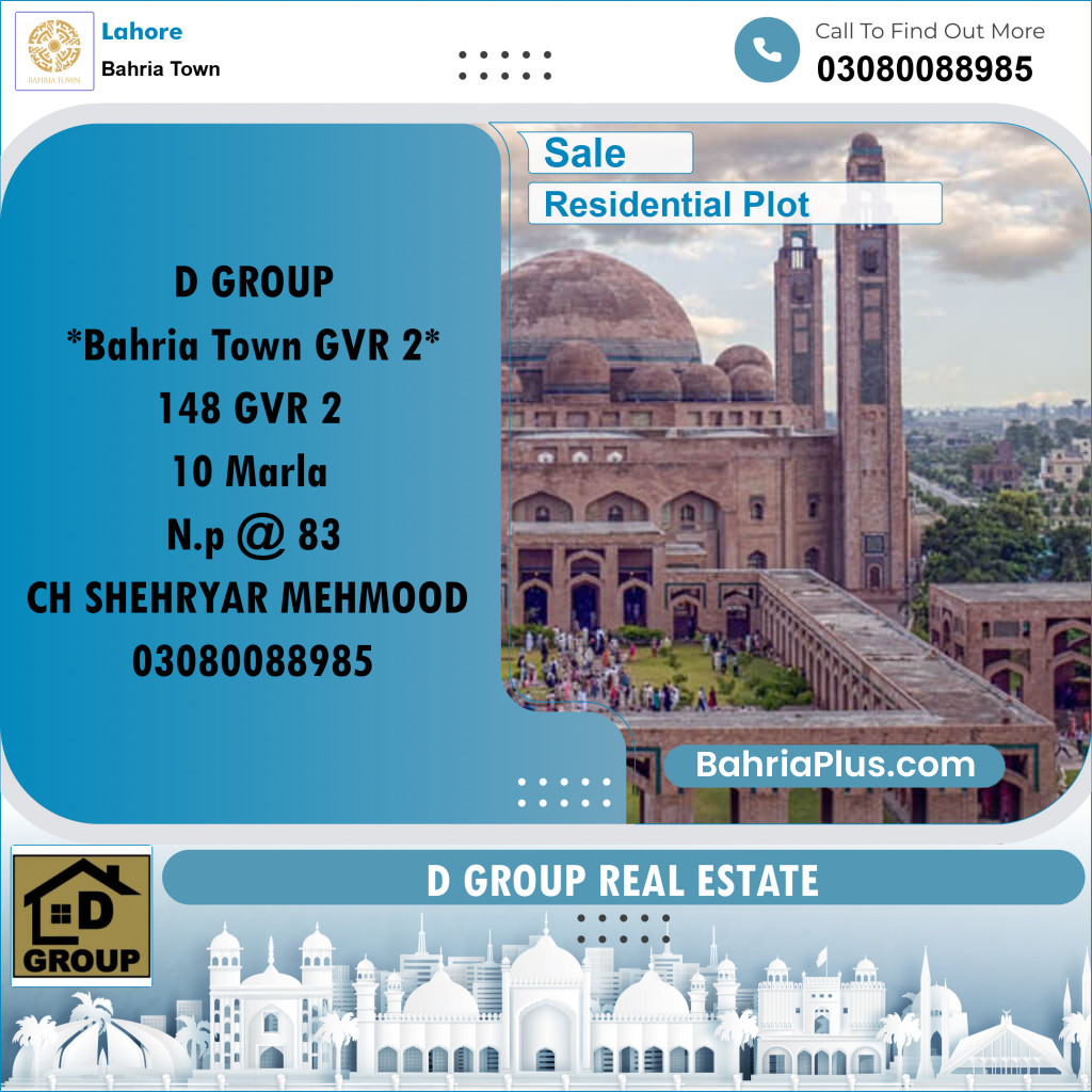 Residential Plot for Sale in Bahria Town, Lahore - (BP-275429)