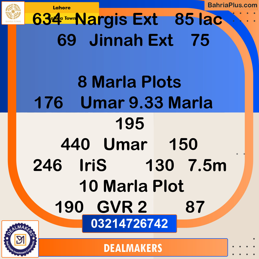 Residential Plot for Sale in Bahria Town, Lahore - (BP-275446)