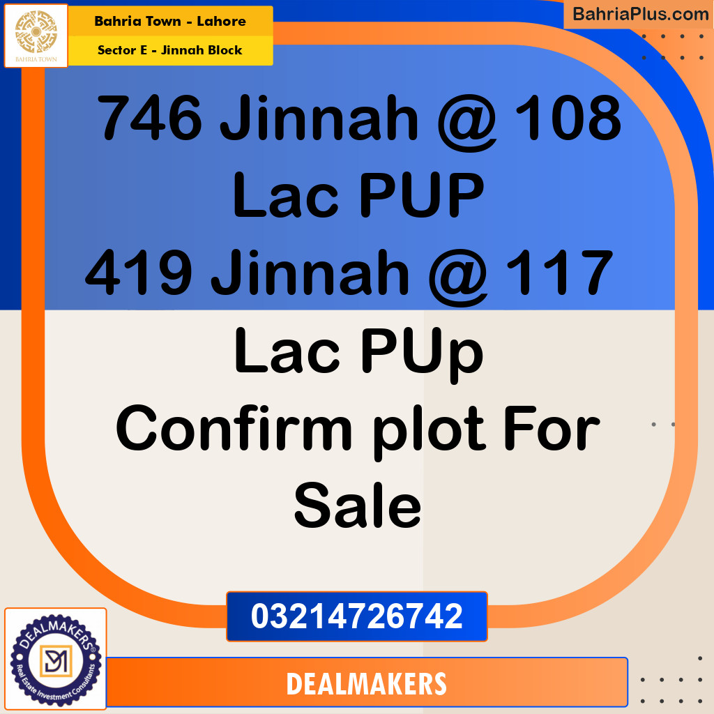 5 Marla Residential Plot for Sale in Sector E - Jinnah Block -  Bahria Town, Lahore - (BP-275449)